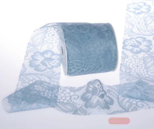 Bild von Tischläufer 25m/   70mm, Lace Roses, hellblau