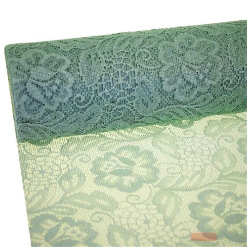 Bild von Tischläufer 25m/ 300mm, Lace Roses, patinagrün