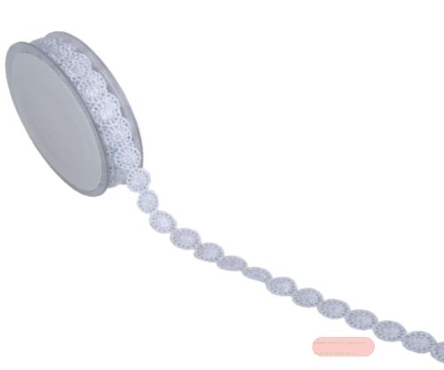 Bild von Band  6.8m/ 15mm, Round metallic, silber Häkelspitze