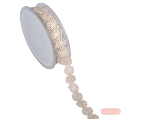 Bild von Band  6.8m/ 15mm, Round metallic, gold Häkelspitze