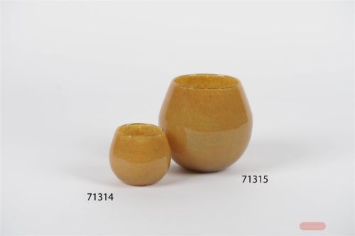 Bild von Glasvase, Ø15x H14.5cm, ambergold