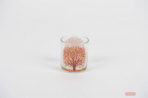 Bild von Windlicht, Baum Ø7x H8cm, orange