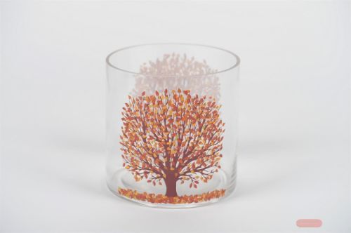 Bild von Windlicht, Baum Ø15x H15cm, orange