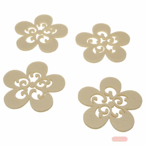 Bild von Filz, Flower 10x 11x 5cm - VE 12, creme