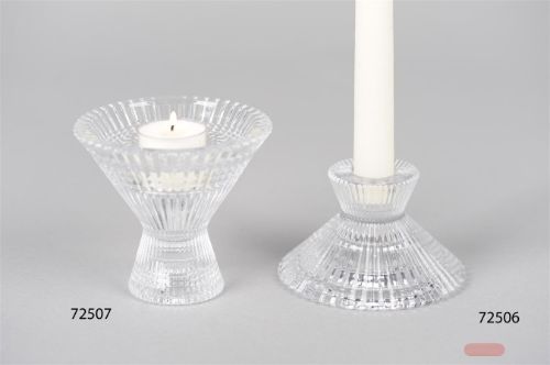 Bild von Kerzenständer, Ruffles crater Ø10.8x H6.5cm, glas