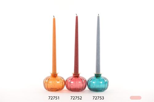 Bild von Glasvase, Kerzen-Halter Ø11x H9cm, orange