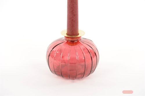 Bild von Glasvase, Kerzen-Halter Ø11x H9cm, bourgogne