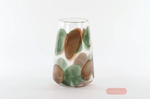 Bild von Glasvase, mundgeblasen Ø19.5x H31cm, vert-marron*