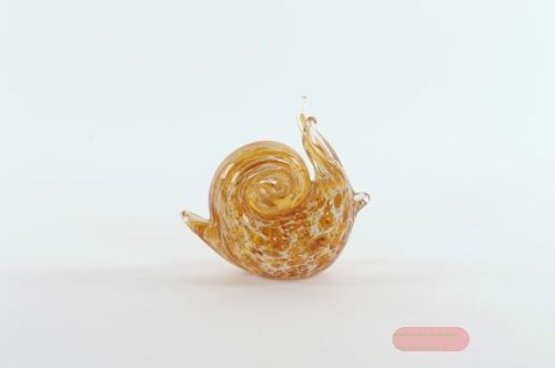 Bild von Schnecke, mundgeblasen L12x 6x H11cm, amber
