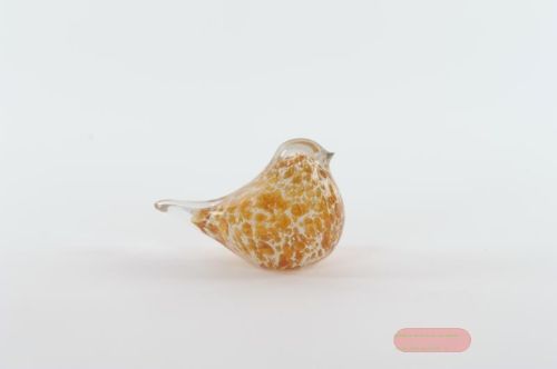Bild von Vogel, mundgeblasen L13.5x 6x H8.5cm, amber