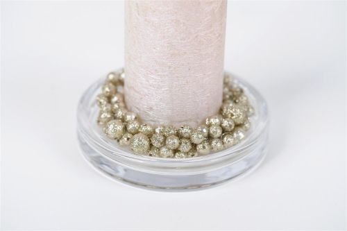 Bild von Kerzenring, aus Metall Ø7.5cm, cream/gold