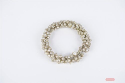 Bild von Kerzenring, aus Metall Ø9.5cm, cream/gold