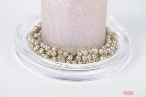 Bild von Kerzenring, aus Metall Ø10.5cm, cream/gold