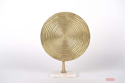 Bild von Disc-Objek, auf Marmorplatte L28x H38cm, alu gold