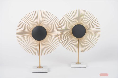 Bild von Disc-Objek, Rondiranta L30x 10x H41cm, black/gold