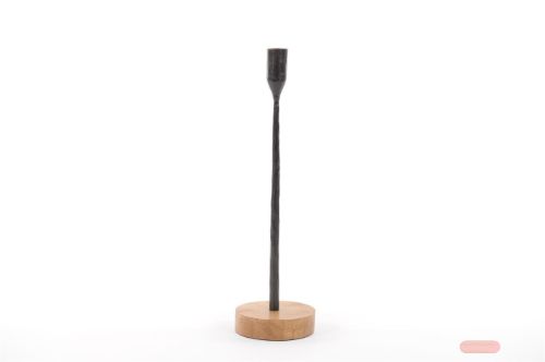 Bild von Kerzenständer, mit Holzfuss Ø10x H36cm, burn