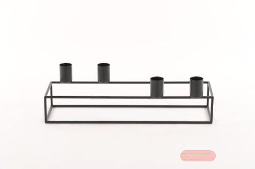 Bild von Ständer, Alu - 4 Kerzen L30x 11.5x 7.5cm, black