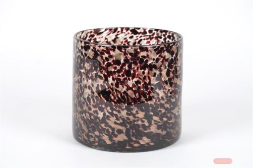 Bild von Glasvase, glitzer Ø25x H25cm, plum