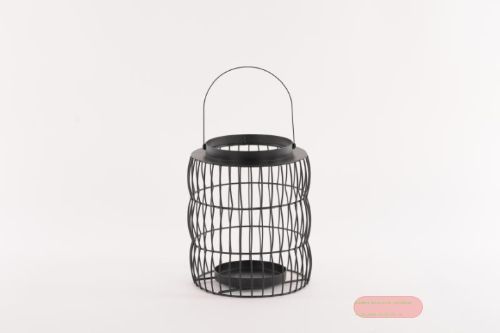 Bild von Laterne, metall wirework Ø17x H20cm, black