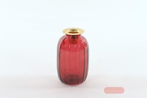 Bild von Glasvase, Kerzen-Halter Ø7x H12cm, bourgogne