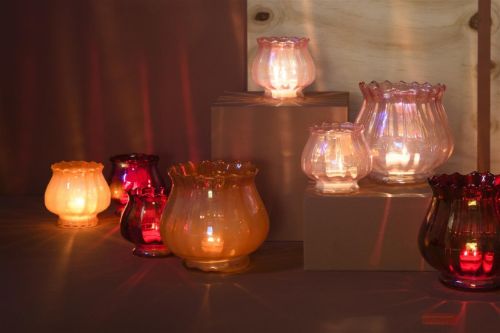 Bild von Windlicht, Glas Cute cup Ø14x H14cm, orange