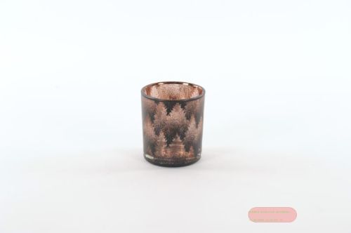 Bild von Votiv, Glas Forest Ø7x H8cm, braunrot