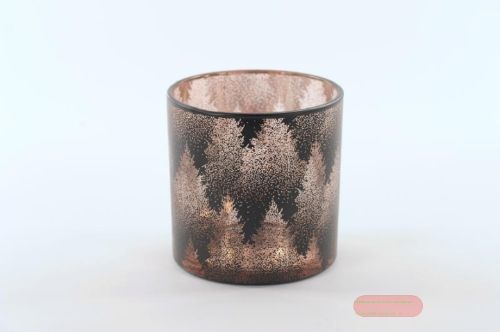 Bild von Votiv, Glas Forest Ø15x H15cm, braunrot