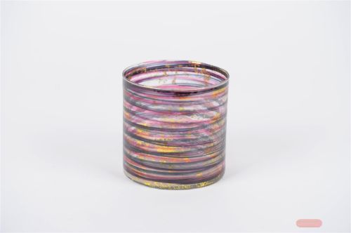 Bild von Votiv, Glas Rigato Ø10x H11cm, rot