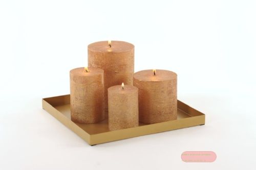 Bild von Schale, Metall L25x 25x H2cm, gold