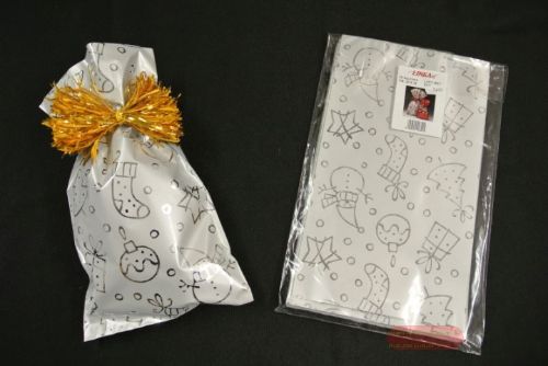 Bild von Beutel, 20x 35cm Strichmotiv, silber