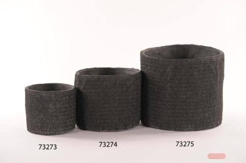 Bild von Blumentopf, Tissée - Zement Ø15.5x 13.5cm, schwarz