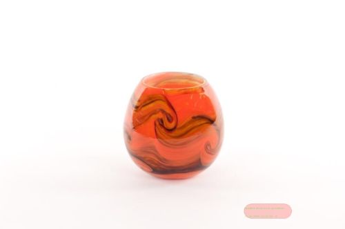 Bild von Glasvase, Groovy Ø15x H14.5cm, terra