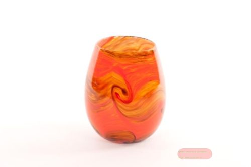 Bild von Glasvase, Groovy Ø18x H21.5cm, terra