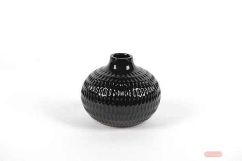 Bild von Vase, Keramik Ø18x H15cm, schwarz