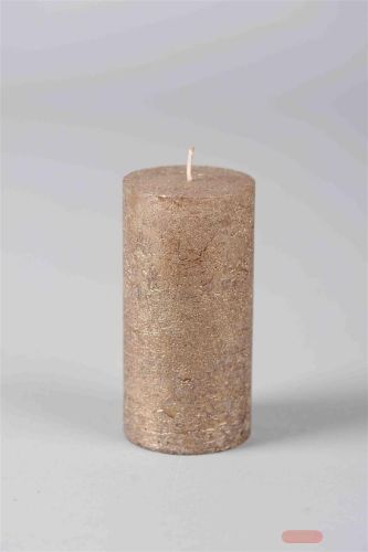 Bild von Metallic Zylinderkerze, 10cm x Ø50mm, chamagner