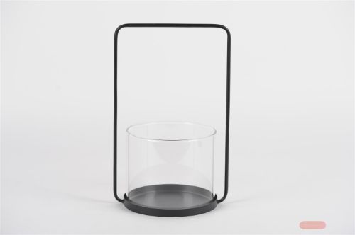 Bild von Laterne, metall - mit Glas L22x 18x H36, schwarz