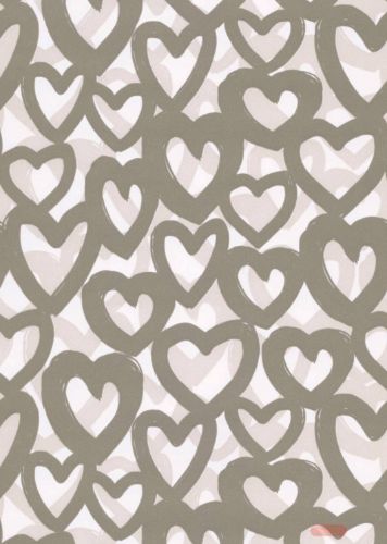 Bild von Bogen 70x 100cm, Hearts, grau