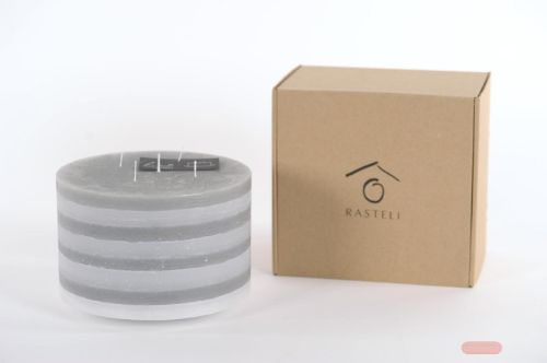 Bild von 5-Docht Multi Colour H12cm x Ø185mm, grey-weiss