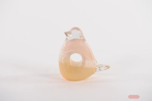 Bild von Vogel, Glas L11.5x 5x H13cm, rose