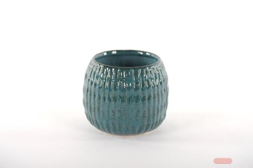 Bild von Blumentopf, Tire Track Keramik Ø13x H11cm, petrol