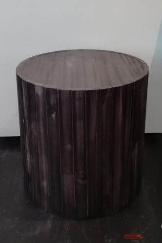Bild von Säule, Holzlatten Ø60x H60cm, schwarz