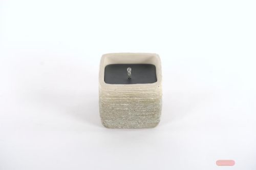 Bild von 1-Docht KerzenTopf, River L13.3x H11.3cm, rock