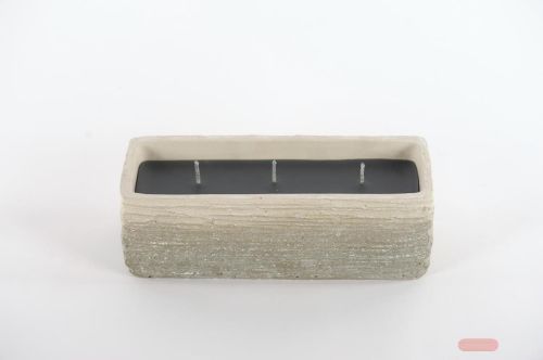 Bild von 3-Docht KerzenTopf, River L30x 11x 9.8cm, rock