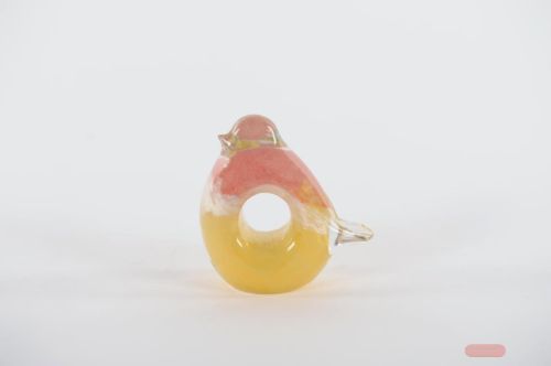 Bild von Vogel, Glas L11.5x 5x H13cm, rot