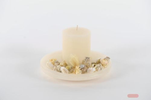 Bild von Flowers & Candle, Ø24x H12cm, white asparagus