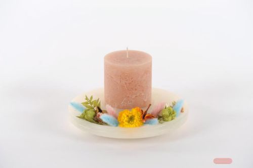 Bild von Flowers & Candle, Ø24x H12cm, asparagus - nougat