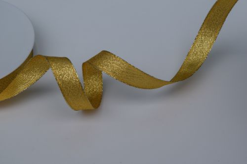 Bild von Band 25m/ 15mm, Uni mit Lurex & Drahtkante, natur