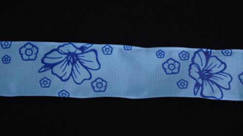 Bild von Band 20m/ 40mm, Hibiskus, blau