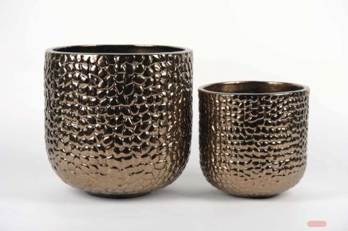 Bild von Blumentopf, Scaly Keramik - Ø36x H35, Ø27x H27cm, gold
