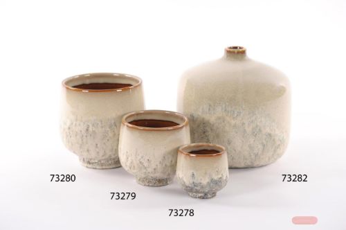 Bild von BlumenVase, Glaze Keramik Ø17x 16.2cm, stone